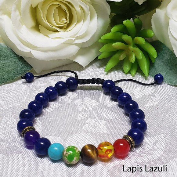 UNISEX Natural Genuine Chakra Stones Bracelets Healing Beads Bracelets - Picture 2 of 7